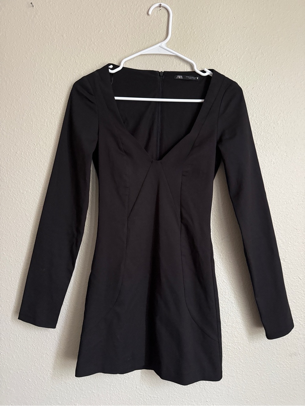 Zara Black Long Sleeve Mini Dress Size XS
